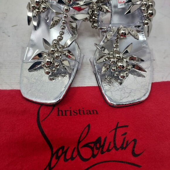 Christian Louboutin Marvel Imperious Rex Silver Jewel Sandal - Picture 7 of 13